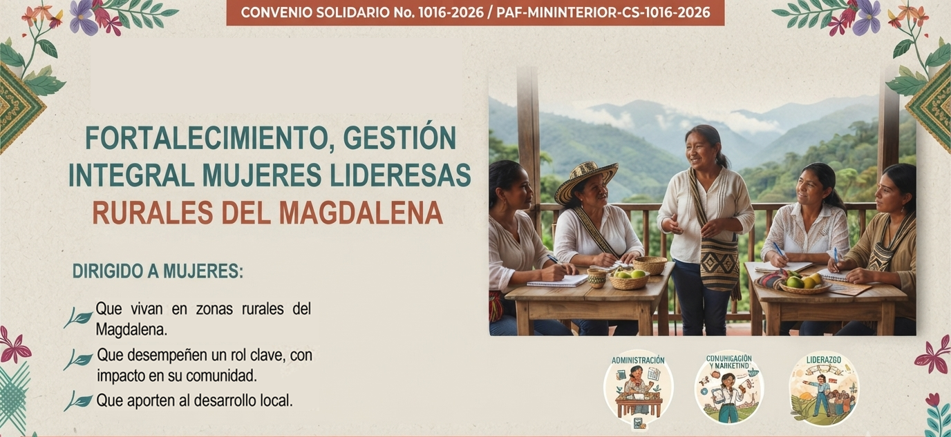 Flyer convocatoria Mujeres Líderes Rurales del Magdalena